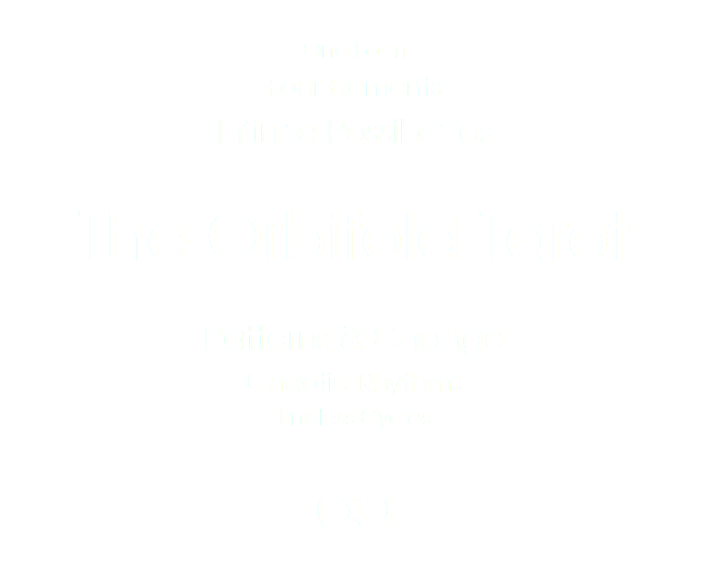 
One Form
Four Elements
Infinite Possibilities The Orbifold Tarot Patterns & Change
Chaotic Rhythms
Endless Cycles
∞