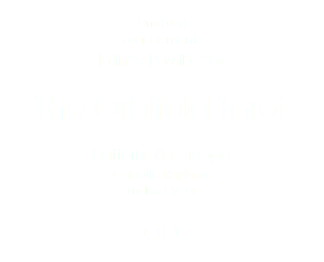 
One Form
Four Elements
Infinite Possibilities The Orbifold Tarot Patterns & Change
Chaotic Rhythms
Endless Cycles
∞